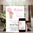 Search for pink teddy bear baby shower invitations Balloon