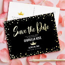 Search for black crown invitations Black and gold