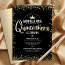 Recherche de black gold quinceanera invitations Mis quince