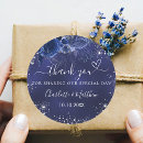 Search for silver and blue wedding stickers Thank you
