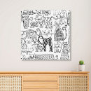 Search for cat canvas prints Black and white