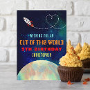 Search for stars and planets birthday cards Rocket ship