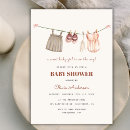 Search for clothesline baby girl shower invitations Modern