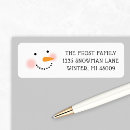 Search for happy snowman return address labels Winter