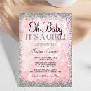 Search for pink and silver baby shower invitations Trendy
