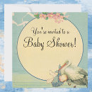 Search for vintage stork baby shower invitations Retro