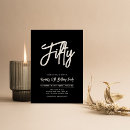 Search for black 50th birthday invitations Simple