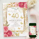 Search for rose gold 40th birthday invitations Shhh its a surprise