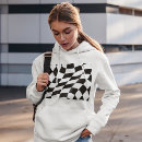 Search for checkered flag womens clothing Black and white