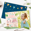 Search for girls camping birthday invitations Pink