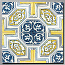 Search for blue yellow geometric pattern tiles Retro
