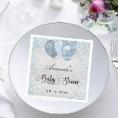 Search for blue and silver napkins Baby boy