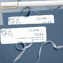 Search for navy floral return address labels Dusty blue