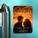 Search for bride and groom rectangular wedding magnets Minimalist