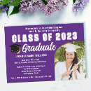Search for purple and white graduation invitations Modern
