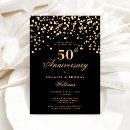 Search for gold and black 50th anniversary invitations Vow renewal
