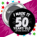 Search for funny 50th buttons Party
