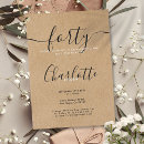 Search for rustic 40th birthday invitations Simple