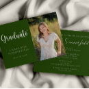 Search for green and white graduation invitations Modern