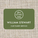 Search for green name tags Employee