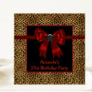 Search for red leopard birthday invitations Party
