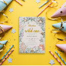 Search for wild one woodland birthday invitations Boho