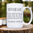 Search for funny happy birthday mugs Humour