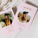 Search for pink and gold graduation invitations High school