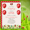 Recherche de ladybug 1ans anniversaire invitations Pois