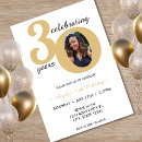 Search for 30 year anniversary invitations Black and gold