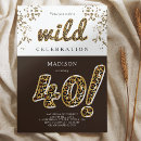 Search for animal 40th birthday invitations Leopard