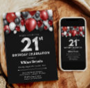 Search for black red silver invitations White