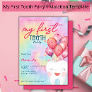 Search for first tooth party invitations For kids