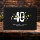 Search for 40th birthday guest books Black and gold