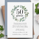 Search for blue gold 50th wedding anniversary invitations Simple