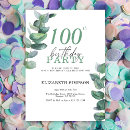 Search for 100th birthday invitations Eucalyptus