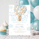 Search for bear shower invitations Blue teddy bear