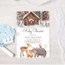 Recherche de watercolor woodland animals baby shower invitations Rustique