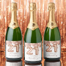 Search for 21st birthday wine labels Rose gold