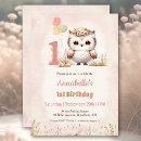 Search for owl 1st birthday invitations Girl