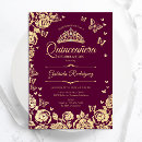 Search for burgundy and gold quince invitations Elegant