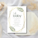 Search for gold baby shower invitations Greenery
