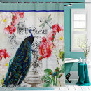 Search for vintage roses shower curtains Peacock