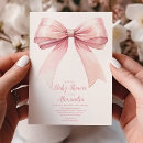 Search for pink bow baby shower invitations Modern