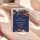Search for navy blue flowers invitations Elegant