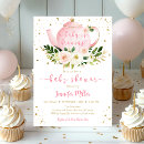 Search for tea baby shower invitations Pink and gold