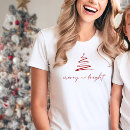 Search for merry and bright tshirts Red