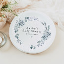 Search for floral baby shower plates Dusty blue
