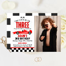 Search for 3rd boy birthday invitations Race car