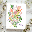 Search for happy birthday wildflowers postcards Watercolor